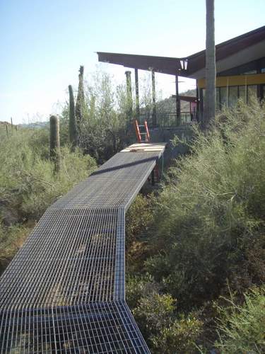 Low Ecological Impact Outdoor Catwalk Walkway Under Construction by Desert Rat Forge